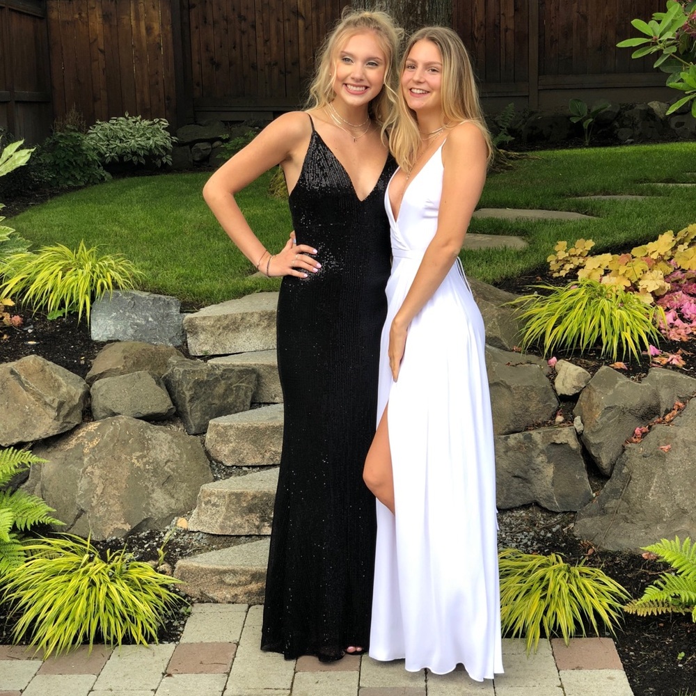 Black sequin prom dress